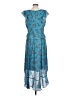 Parker 100% Polyester Paisley Blue Casual Dress Size L - photo 2