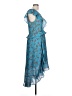 Parker 100% Polyester Paisley Blue Casual Dress Size L - photo 4