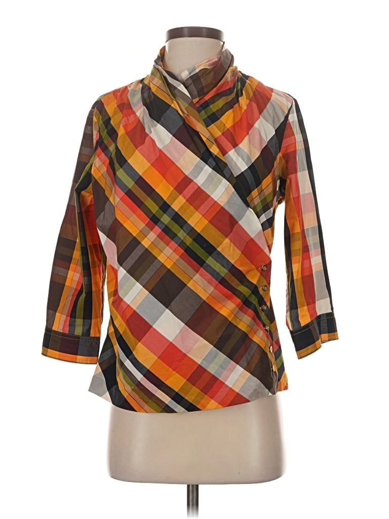 Pre-owned Liz Claiborne 3/4 Sleeve Blouse In Brown
