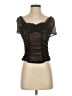 Self-Portrait Black Short Sleeve Top Size 6 - photo 1