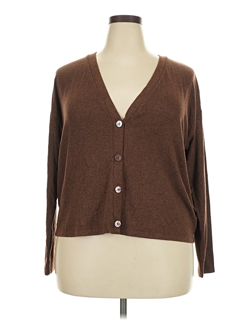 Pre-owned Lane Bryant 3/4 Sleeve T-shirt In Brown