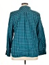 Talbots Checkered-gingham Teal Long Sleeve Button-Down Shirt Size XL - photo 2