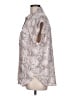 Ann Taylor LOFT 100% Polyester Animal Print Pink Gray Short Sleeve Blouse Size L - photo 5