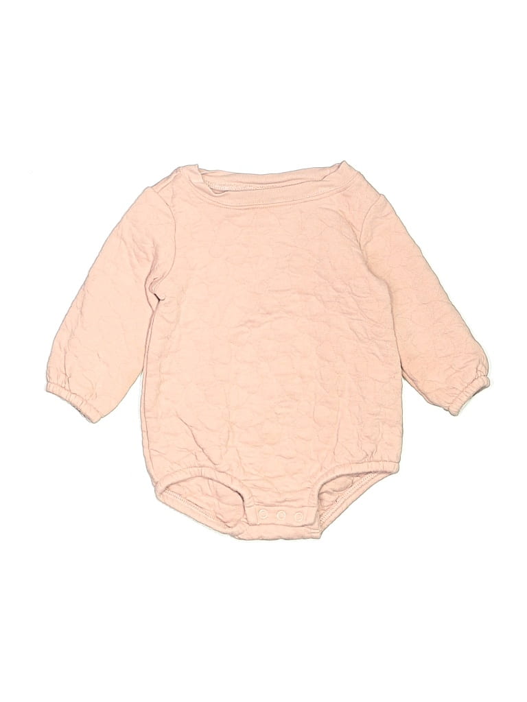 Pre-owned Carter's Babies' Long Sleeve Onesie In Tan
