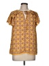 Max Studio 100% Polyester Yellow Short Sleeve Blouse Size M - photo 1