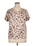 Pixie Lady Animal Print Tan Short Sleeve T-Shirt Size XL - photo 1