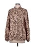 Unbranded 100% Polyester Animal Print Tan Long Sleeve Blouse Size L - photo 1