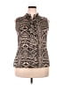 Splash 100% Polyester Animal Print Brown Sleeveless Blouse Size 18 - photo 1