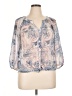 AB Studio 100% Polyester Blue 3/4 Sleeve Blouse Size XL - photo 1