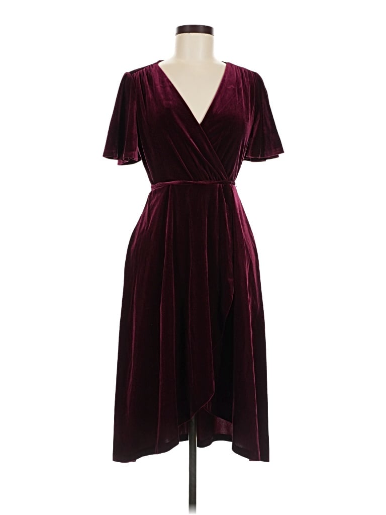 Pre-owned Jessica Howard Cocktail Dress In Burgundy