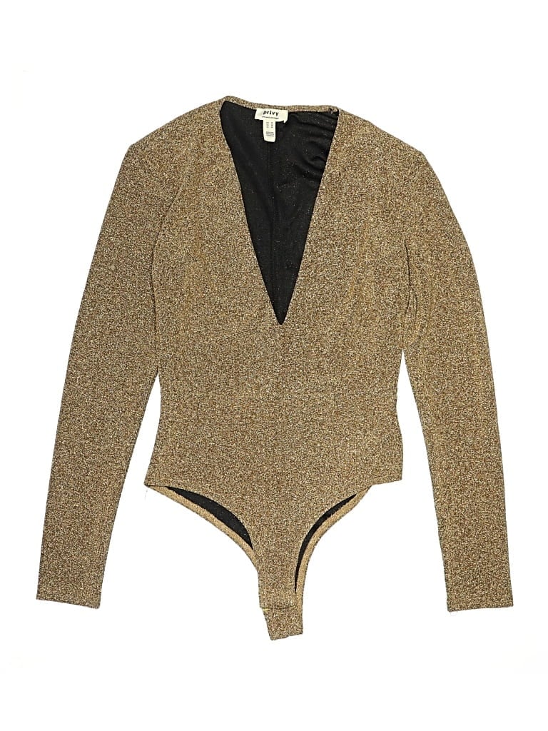 Pre-owned Privy Bodysuit In Gold