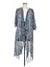 Lularoe 100% Polyester Print Teal Kimono Size M - photo 1