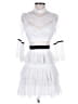 Self-Portrait 100% Polyamide Color Block Solid White Cocktail Dress Size 2 - photo 1