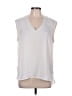 Vince Camuto 100% Polyester White Sleeveless Blouse Size L - photo 1