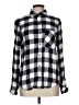 Forever 21 100% Rayon Checkered-gingham Black Long Sleeve Button-Down Shirt Size L - photo 1
