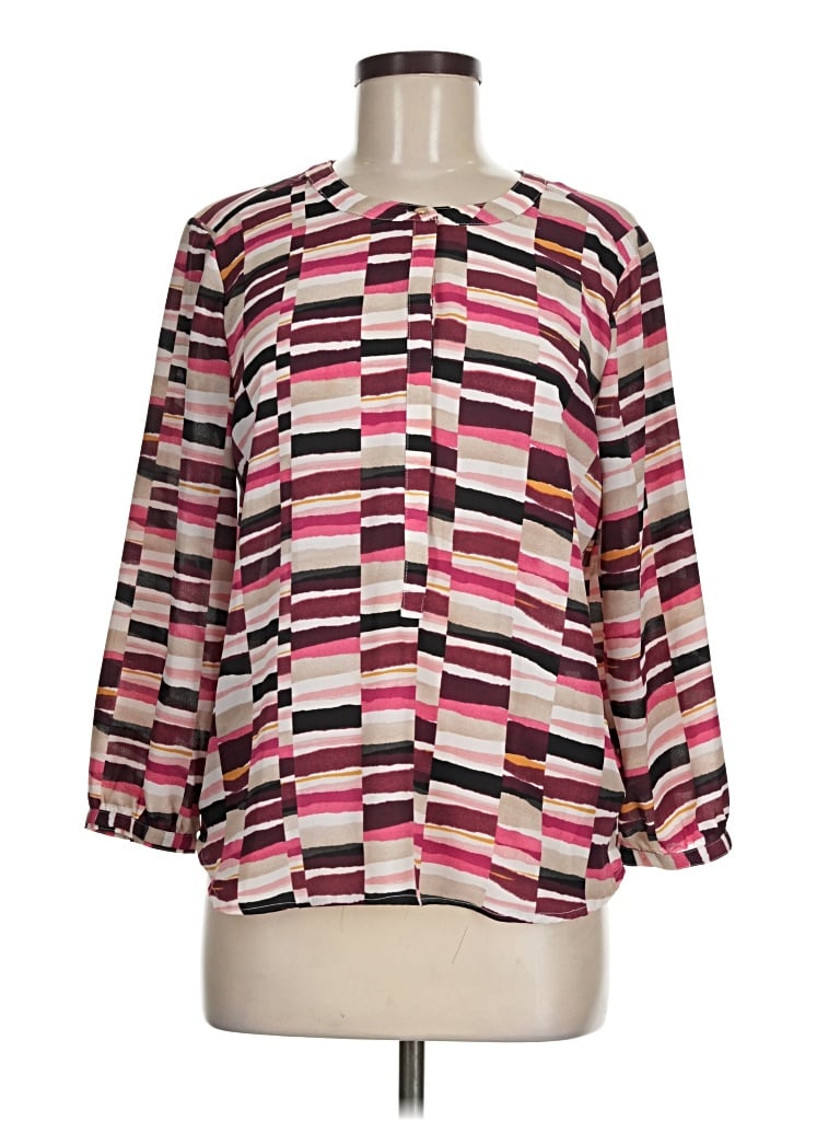Pre-owned Jm Collection 3/4 Sleeve Blouse In Pink