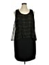 NY Collection Houndstooth Black Cocktail Dress Size 1X - photo 1