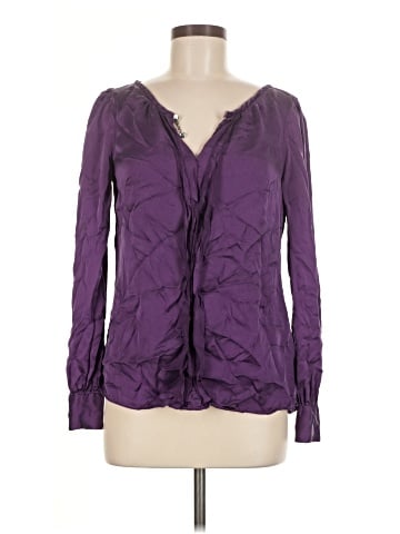 White House Black Market Long Sleeve Silk Top (view 1)