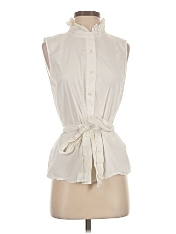 Halogen Sleeveless Button-Down Shirt (view 1)