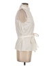 Halogen Ivory Sleeveless Button-Down Shirt Size S - photo 4
