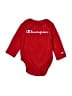 Champion 100% Cotton Red Long Sleeve Onesie 0-3 MO / 3 MO - photo 1