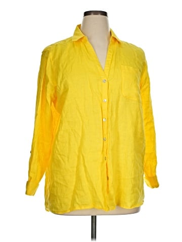 Sigrid Olsen 3/4 Sleeve Button-Down Shirt (view 1)