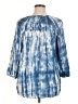 BeachLunchLounge 100% Viscose Tie-dye Blue 3/4 Sleeve Blouse Size XL - photo 2
