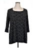 Clara Sun Woo Stars Black 3/4 Sleeve Top Size 1X - photo 1
