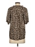 Ann Taylor LOFT 100% Polyester Animal Print Tan Short Sleeve Blouse Size XS - photo 2