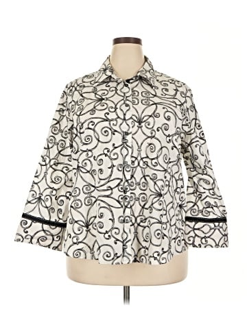 Foxcroft 3/4 Sleeve Button-Down Shirt (view 1)