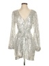 Shein 100% Polyester Metallic Silver Cocktail Dress Size S - photo 1