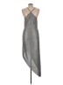 BCBGeneration Metallic Silver Cocktail Dress Size L - photo 2