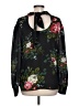 Ann Taylor LOFT 100% Polyester Floral Black Long Sleeve Blouse Size L - photo 2