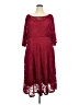 Unbranded Floral Burgundy Cocktail Dress Size 6XL - photo 1