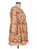 MELLODAY 100% Polyester Damask Floral Jacquard Tan Orange 3/4 Sleeve Blouse Size L - photo 4