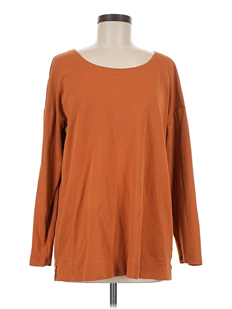Pre-owned Jjill Long Sleeve T-shirt In Brown