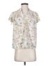 Monteau Floral Ivory Short Sleeve Blouse Size S - photo 1