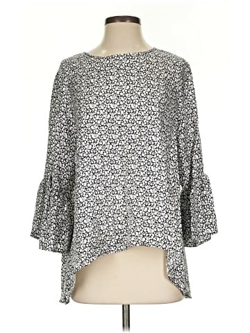 La Roque 3/4 Sleeve Silk Top (view 1)