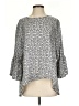 La Roque 100% Silk Silver Gray 3/4 Sleeve Silk Top Size 0 - photo 1