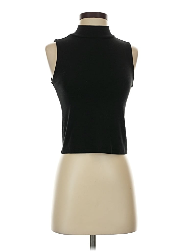 Pre-owned Mangopop Collection Short Sleeve Turtleneck In Black