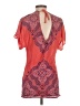 PrAna 100% Polyester Orange Short Sleeve Blouse Size XS - photo 2