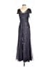 PAPELL Studio 100% Polyester Gray Purple Cocktail Dress Size 4 - photo 1