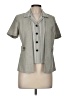 Perceptions 100% Polyester Gray Short Sleeve Blouse Size 6 Petite - photo 1