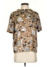 MELLODAY Paisley Brown Short Sleeve Blouse Size S - photo 1