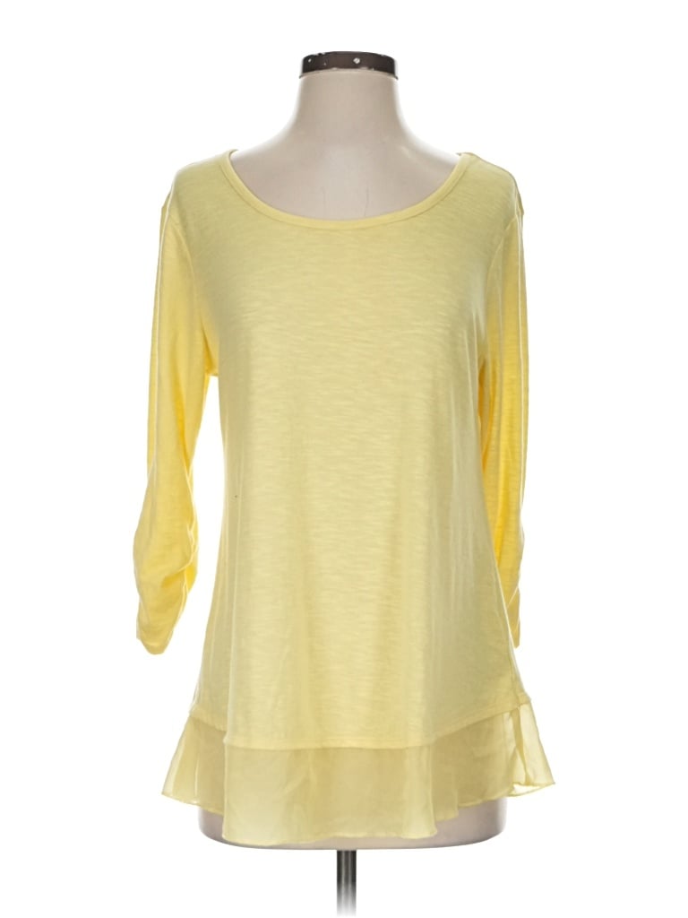 Pre-owned Style & Co 3/4 Sleeve T-shirt In Yellow