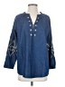 Roper Blue Long Sleeve Blouse Size S - photo 1