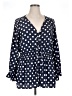 Suzanne Betro 100% Polyester Polka Dots Blue 3/4 Sleeve Blouse Size XL - photo 1
