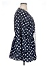 Suzanne Betro 100% Polyester Polka Dots Blue 3/4 Sleeve Blouse Size XL - photo 4