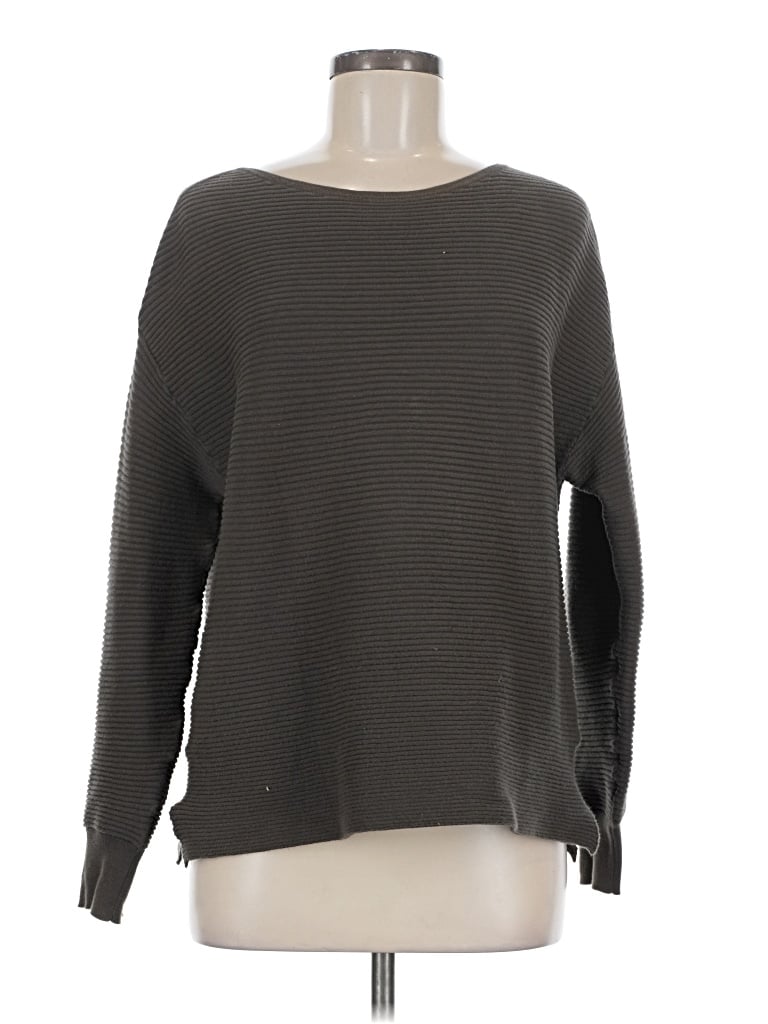 Pre-owned 14th & Union Long Sleeve Top Gray Boatneck Tops