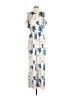 Peach Love 100% Polyester Print Blue Ivory Jumpsuit Size M - photo 1